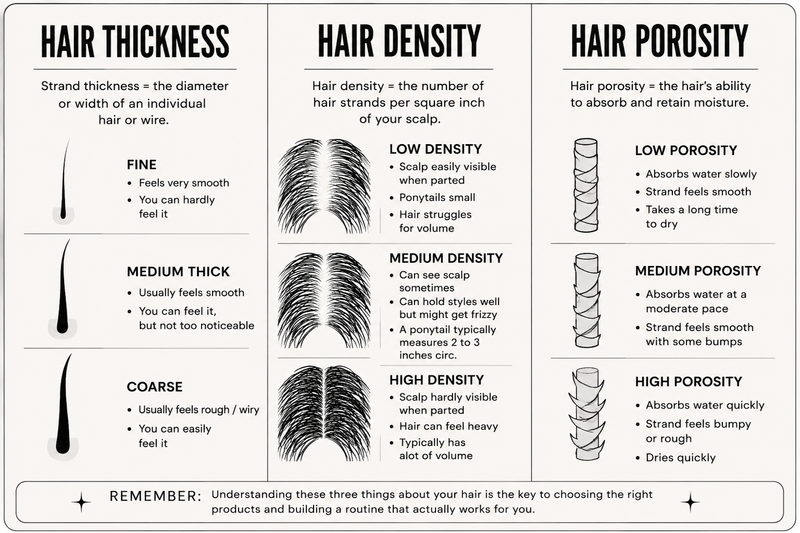 Hair Porosity, Density & Strand Thickness: Why They Matter